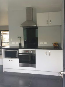 Grey units with engineered stone top