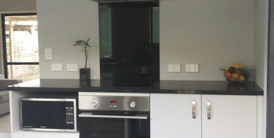 Grey units with engineered stone top